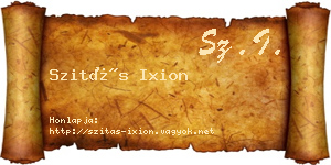 Szitás Ixion névjegykártya